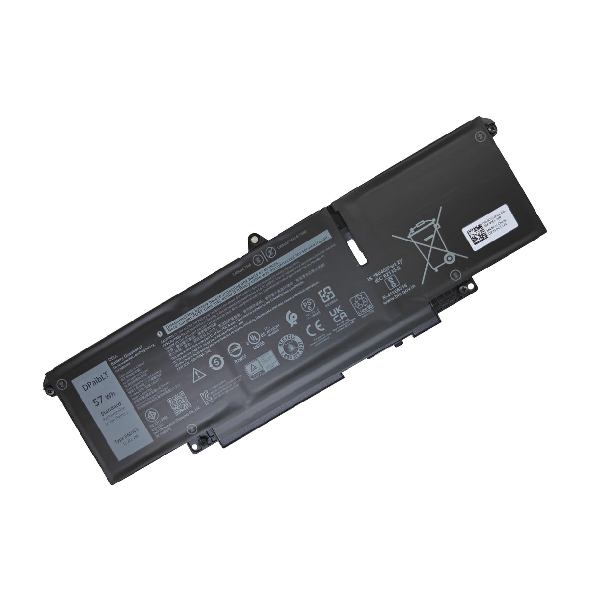 DPaibLT NEW 57Wh 11.4V 4878MAH 66DWX Replacement LAPTOP BATTERY for Latitude 7340 7440 7640 Series WW8N8 047T0