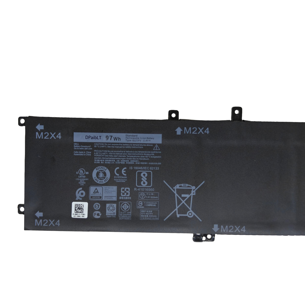 DPaibLT NEW 97Wh 11.4V 6GTPY LAPTOP BATTERY For DELL XPS 15 9570 9560 7590 For DELL Precision 5520 5530 Series Notebook H5H20
