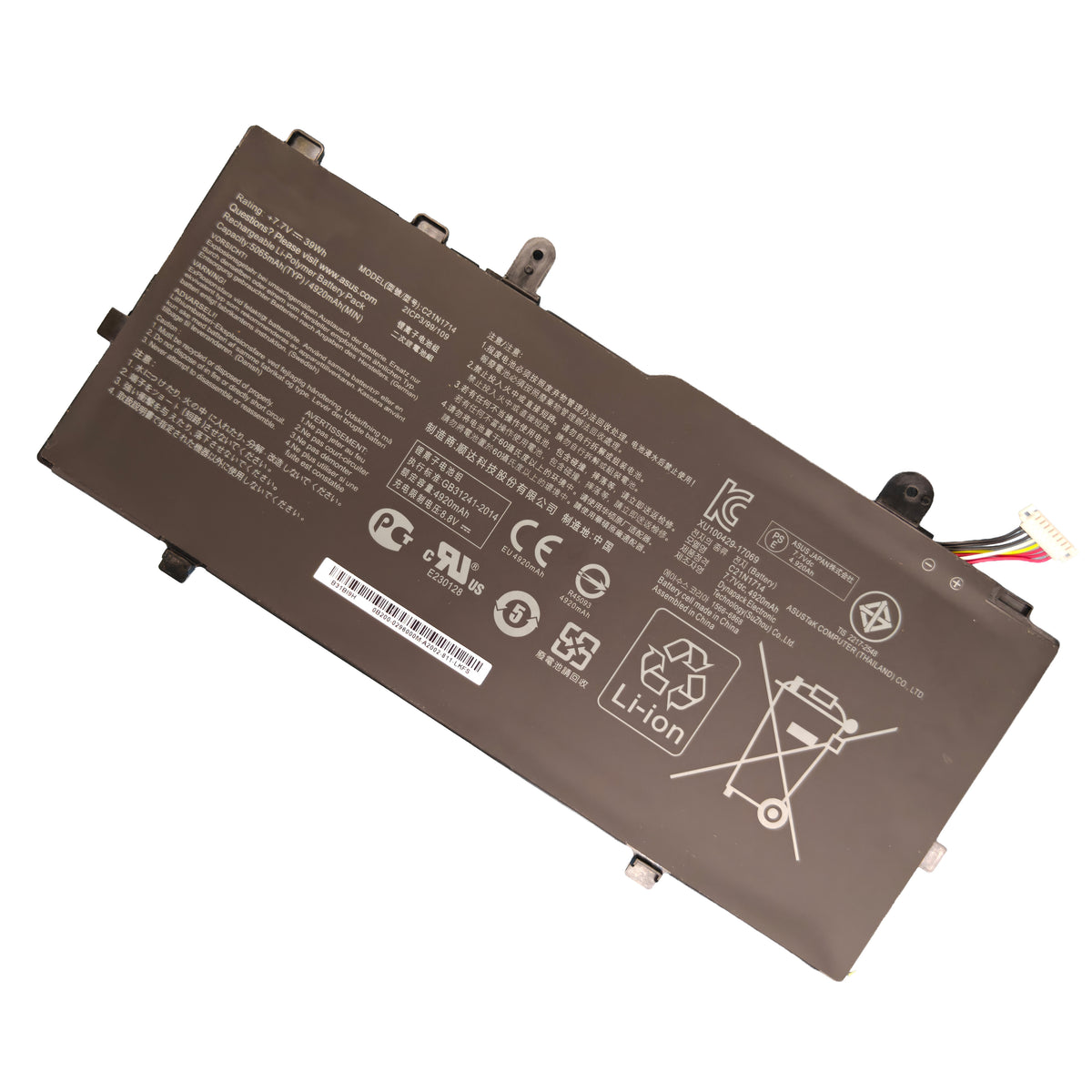 DPaibLT C21N1714 39Wh 7.7V Laptop Battery for ASUS VivoBook Flip TP401 J401 Series (4920mAh)
