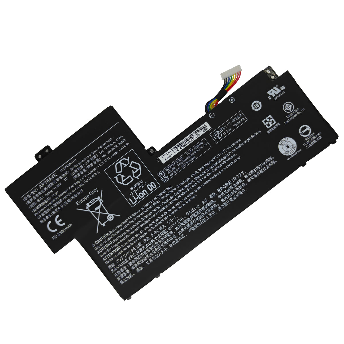 DPaibLT AP16A4K 42Wh 11.25V Laptop Battery for Acer Aspire 1 AO1-132 & Swift 1 SF113-31 (3770mAh)