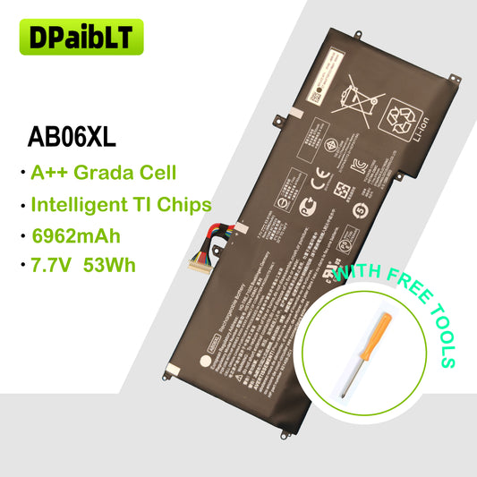 DPaibLT NEW 53.61Wh 7.7V 6962mAh AB06XL LAPTOP BATTERY For HP ENVY 13-AD019TU 13-AD020TU 13-AD106TU 13-AD108TU TPN-I128 HSTNN-DB8C