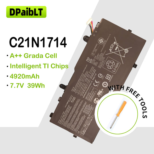 DPaibLT C21N1714 39Wh 7.7V Laptop Battery for ASUS VivoBook Flip TP401 J401 Series (4920mAh)