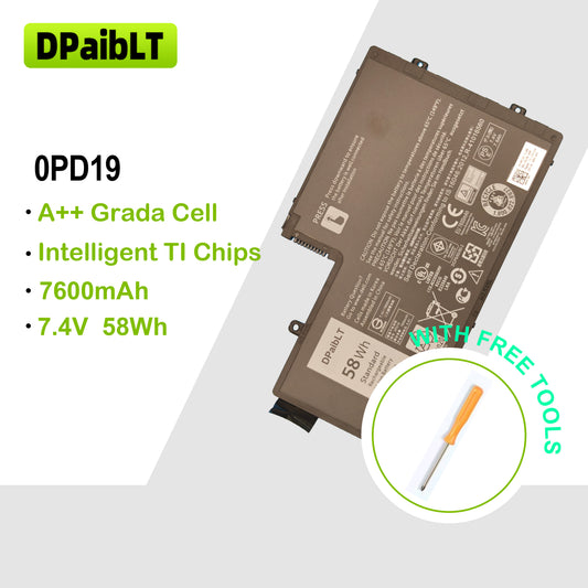 DPaibLT NEW 58Wh 7,4V 7600mAh 0PD19 LAPTOP BATTERY For Dell Inspiron 15-5547,5548 5443 5448 01V2F6,For Latitude3550 0DFVYN